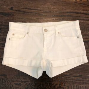 White denim shorts